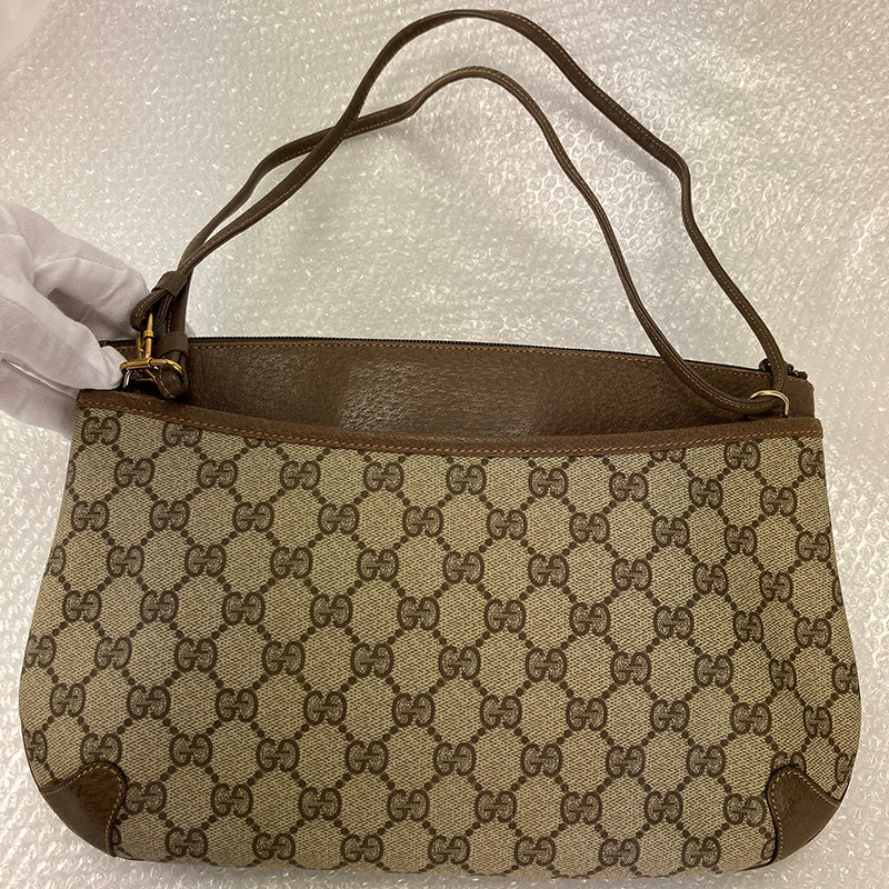 100％authentic OldGucci GGPattern Sherry Line PVC Shoulder Bag(used)  420-55