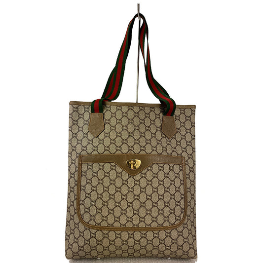 100 % Authentic Gucci GGplus Sherry PVC tote bag (USED) 410-55
