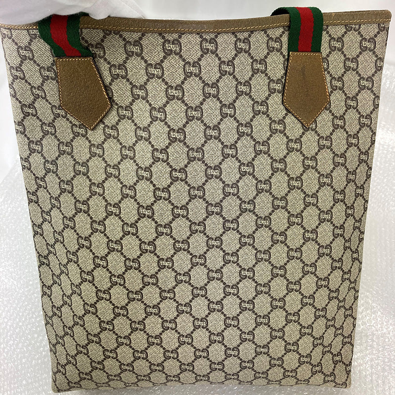 100 % Authentic Gucci GGplus Sherry PVC tote bag (USED) 410-55