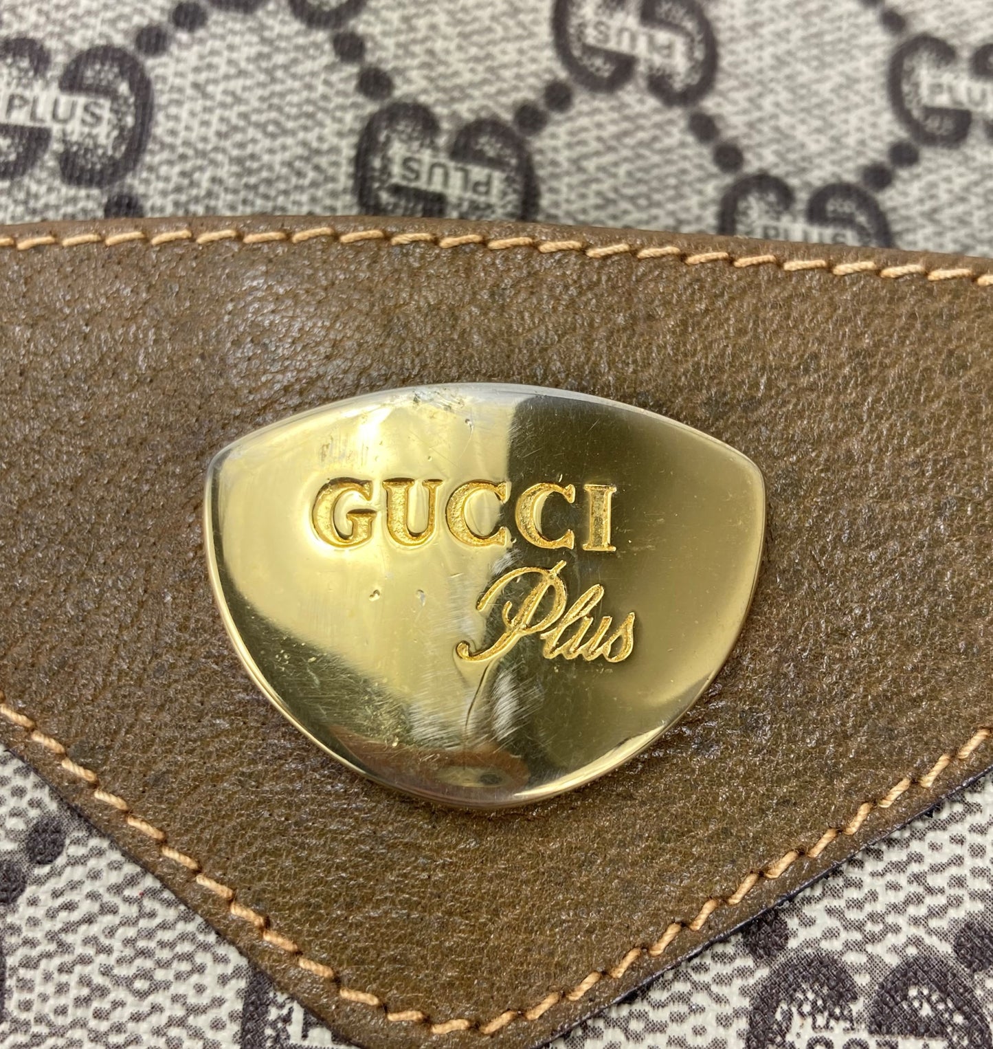 100 % Authentic Gucci GGplus Sherry PVC tote bag (USED) 410-55