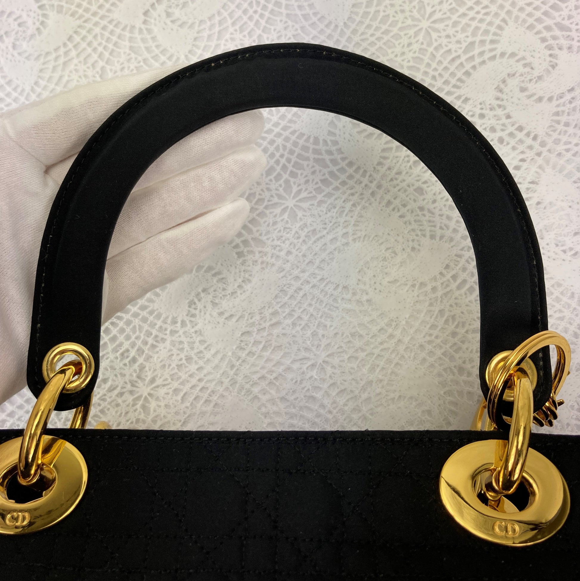 Vintage Christian Dior Handbag Gold Stamp Paris NY Genuine Leather From  Japan