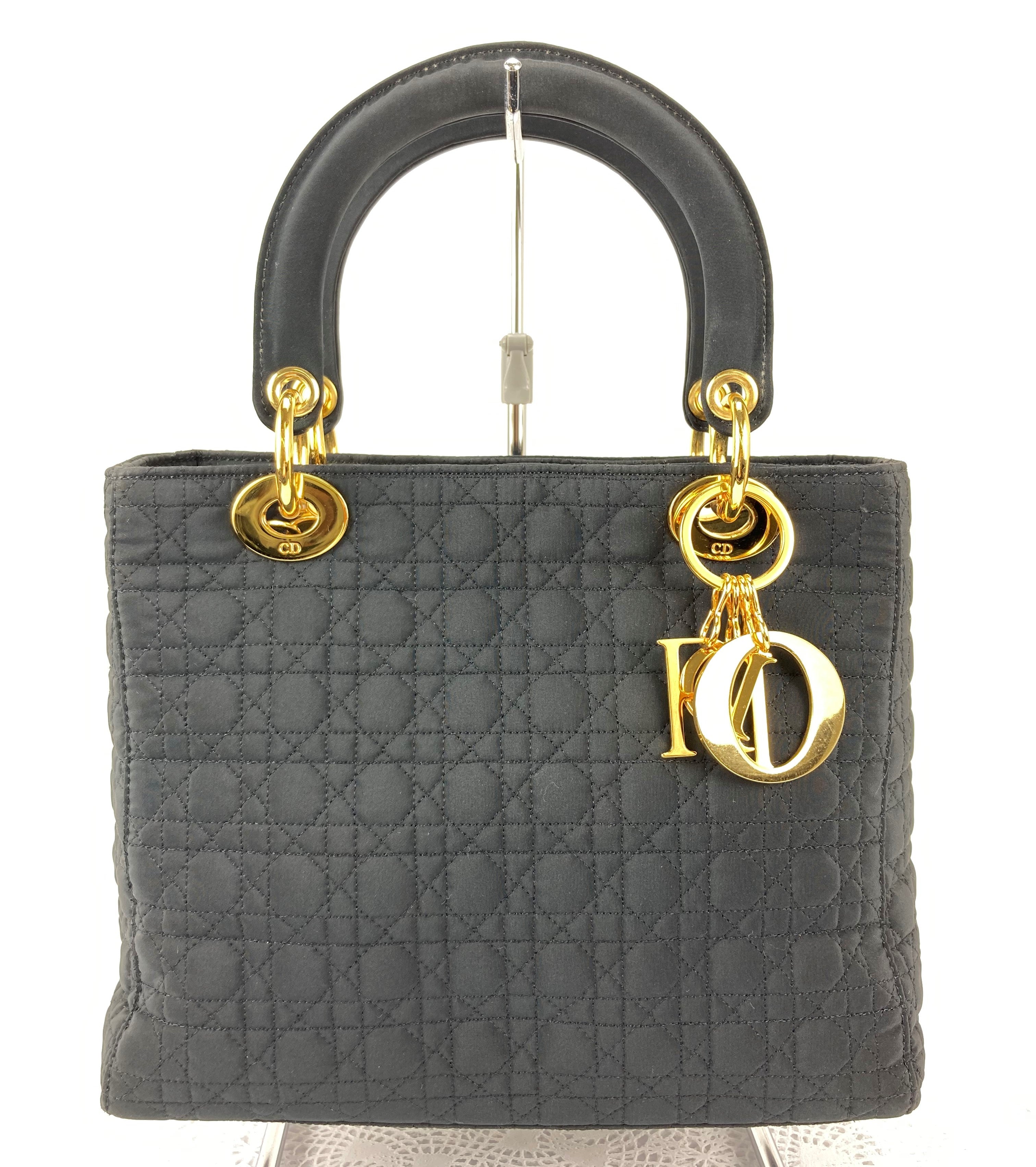Christian Dior Black Embossed Patent Leather Ultimate Medium Lady Dior Bag   Yoogis Closet