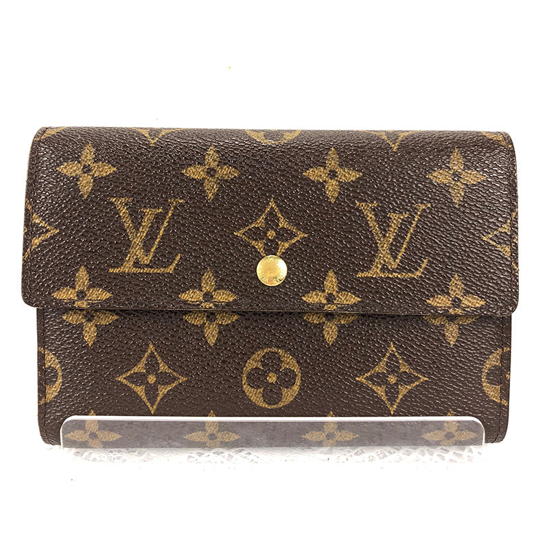 100 % Authentic Louis Vuitton Wallet Tri Fold M61202 Porte Tresor Etui Papier(Used) 462-66