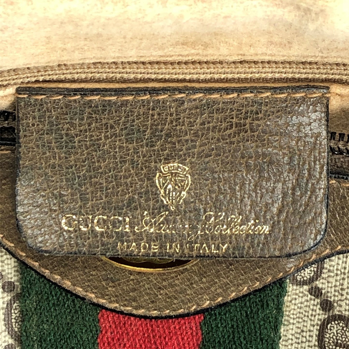 100 % Authentic Gucci Sherry Line Hand Boston Bag GG PVC Leather(USED) 500-77