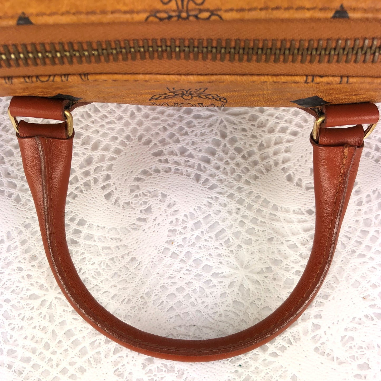 100 % Authentic MCM mini Handbag with Shoulder (USED) 479-66