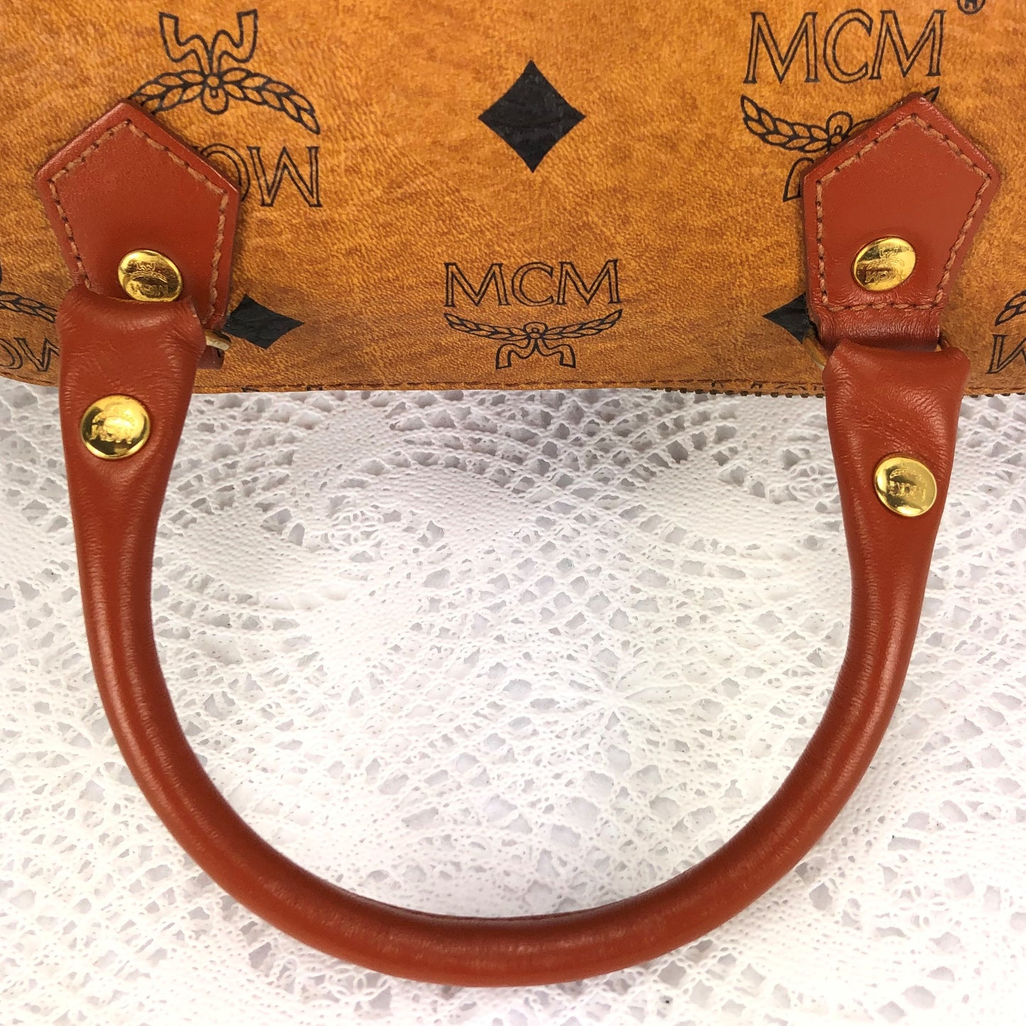 100 % Authentic MCM mini Handbag with Shoulder (USED) 479-66