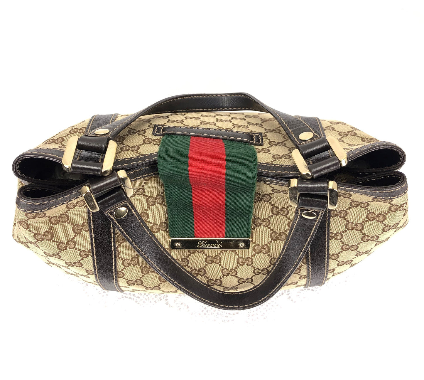 100 % Authentic Gucci GG Canvas Tote Bag (USED) 506-77