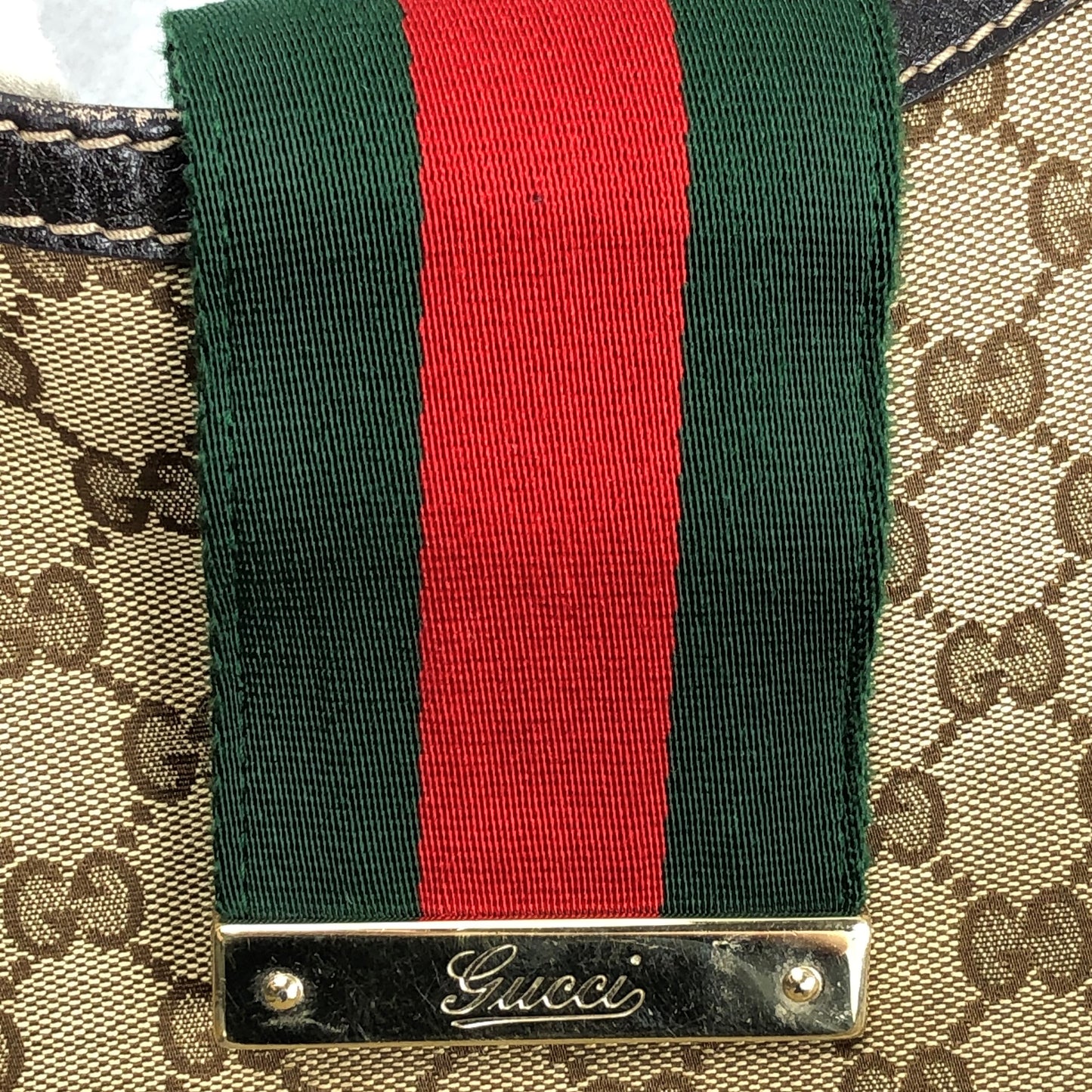 100 % Authentic Gucci GG Canvas Tote Bag (USED) 506-77