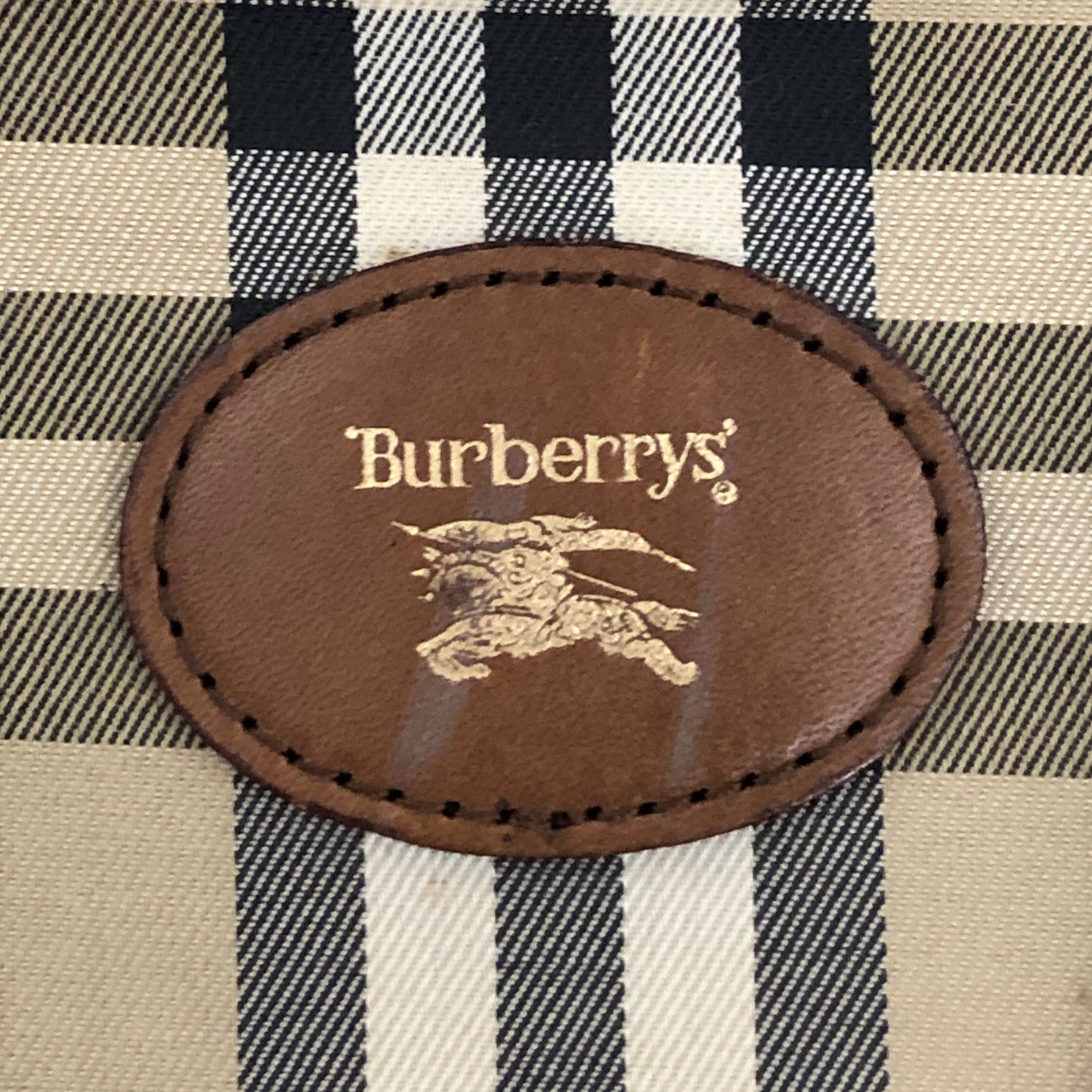 100 % Authentic Burberry Nova Plaid Mini Boston Bag Canvas (USED) 514-77