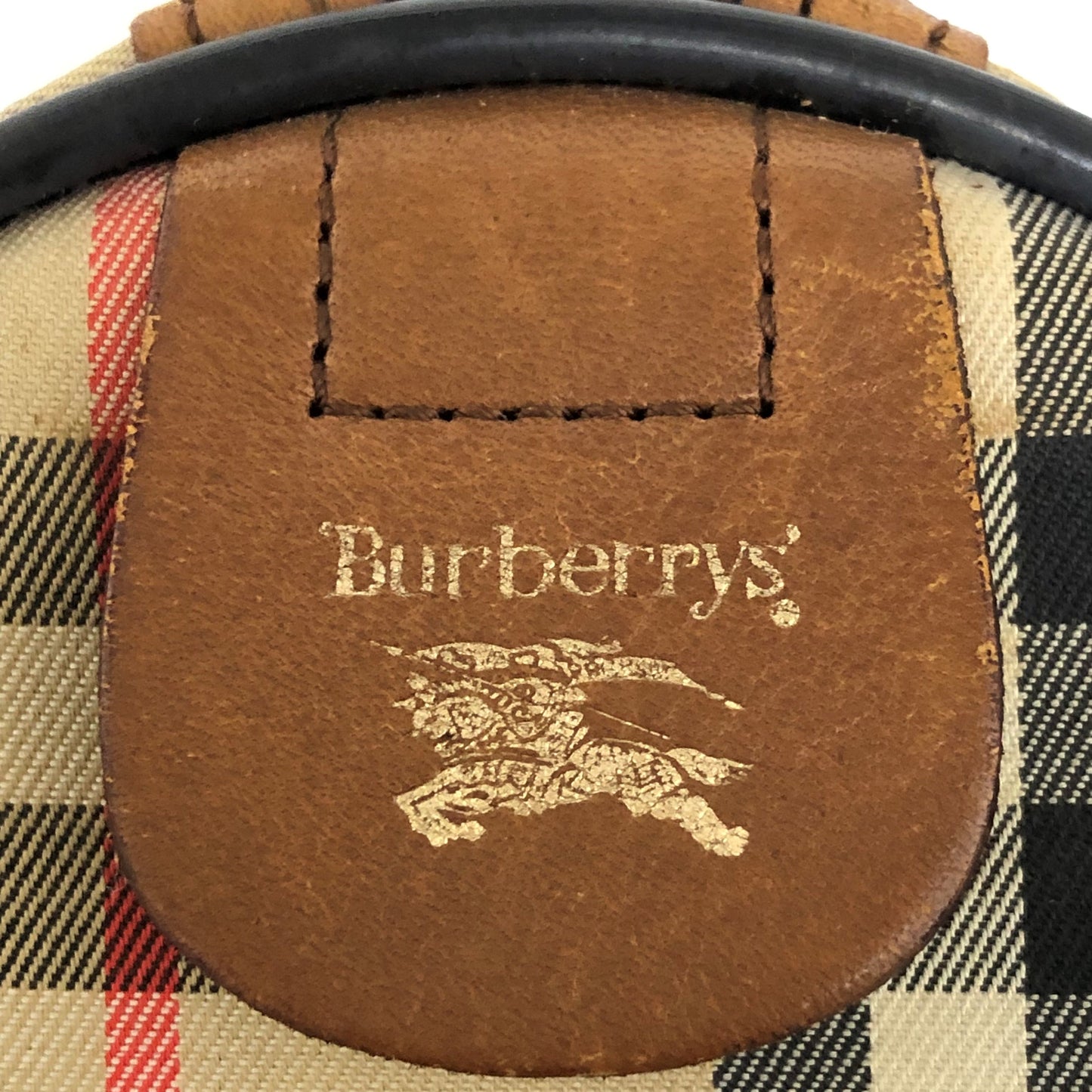 100 % Authentic Burberry Nova Plaid Mini Boston Bag Canvas (USED) 514-77