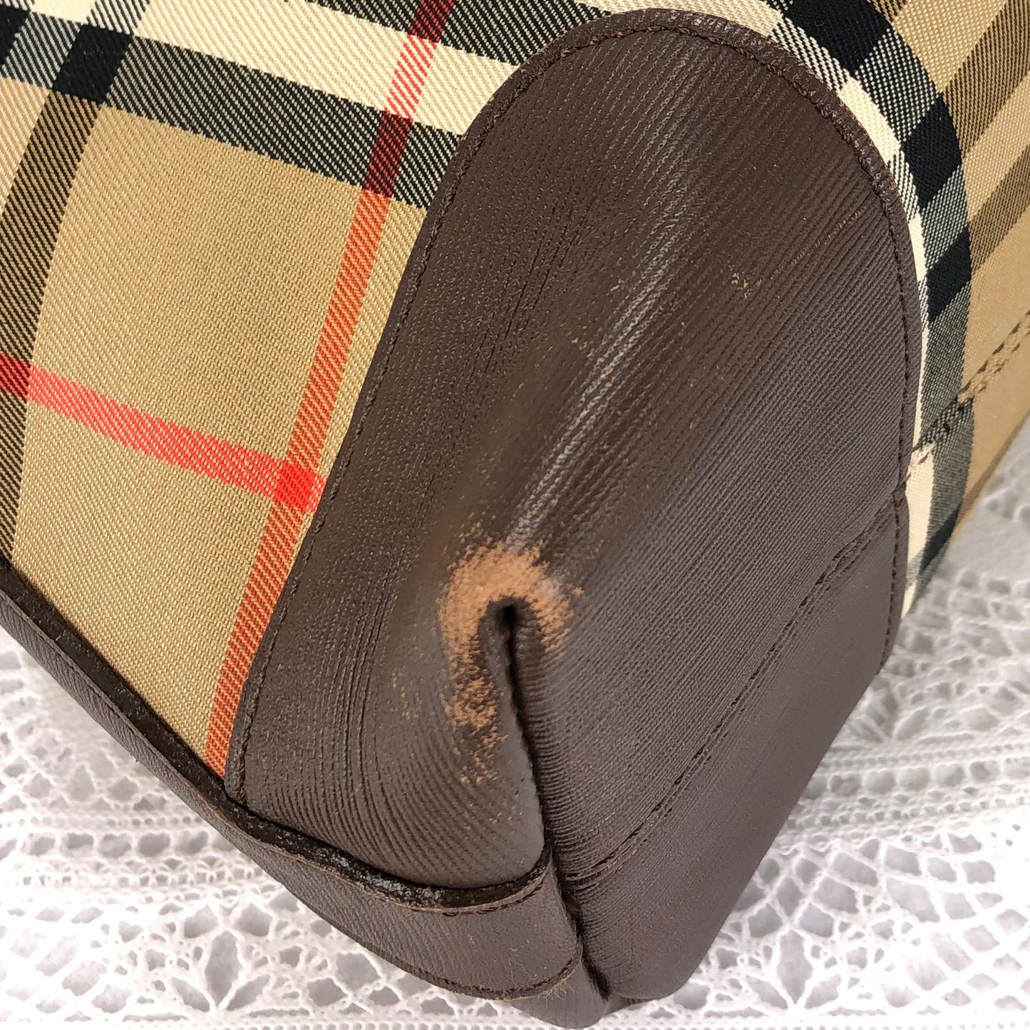 100 % Authentic Burberry Nova Plaid Canvas 2way shoulder bag hand bag  (USED)516-77